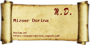 Mizser Dorina névjegykártya